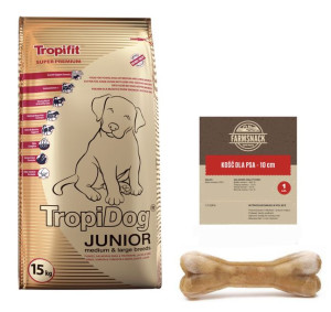 TROPIDOG Super Premium junior medium & large breed indyk, łosoś i jajka 15k