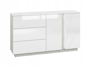 Komoda MDF cichy domyk + oświetlenie biały/beton