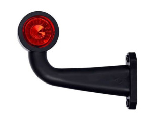 Lampa obrysowa biało-czerwona, na wysięgniku długim łamanym Lewa LD 724L