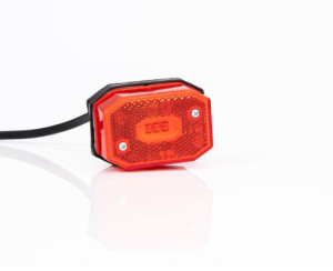 Lampa obrysowa czerwona tylna LED z odblaskiem i przewodem