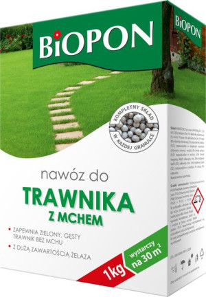 Biopon Nawóz Do Trawnika Z Mchem 1kg Granulat