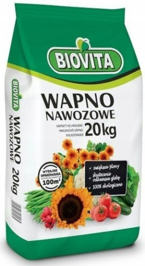 Wapno nawozowe BIOVITA magnez wapń 20kg odkwasza