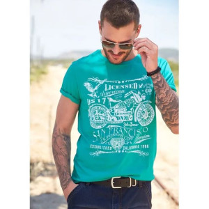 Bonprix Szmaragdowy T-shirt Z Nadrukiem Koszulka 56-58 921746