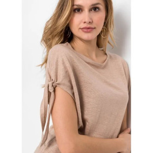 Bonprix Lniana Bluzka Z Wiązanymi Rękawami 36-38 934686
