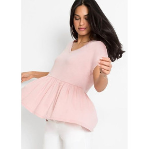 Bonprix Pudrowa Bluzka Z Baskinką 40-42 934047