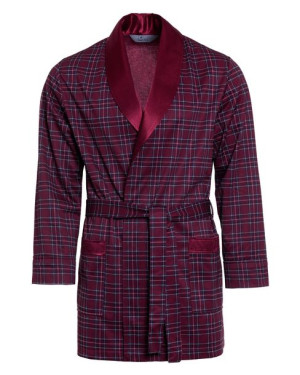 Elegancka cienka bonżurka męska RE-503 Bordowa w kratę 11 - L