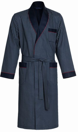 Elegancki bawełniany szlafrok męski RE-504 Granatowy C5 - XL