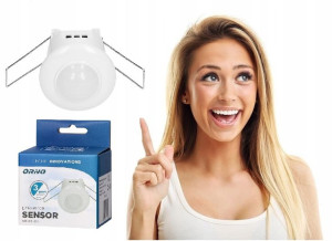 Mini Czujnik Ruchu Sufitowy Do Wbudowania Led 360°