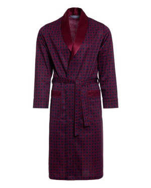 Elegancki cienki szlafrok męski  RE-502 Bordo 31 - L