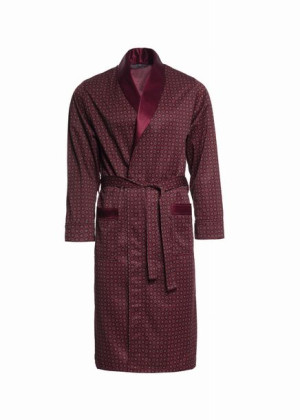 Elegancki cienki szlafrok męski RE-502 Bordowy - 4XL