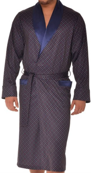 Elegancki cienki szlafrok męski RE-502 Granatowy - M