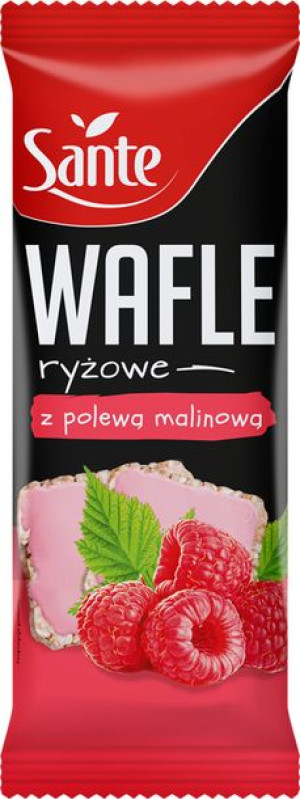 Wafle ryżowe z polewą malinową 66 g - Sante
