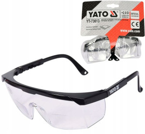 Yato Okulary Ochronne Korekcyjne +2 Gogle Robocze