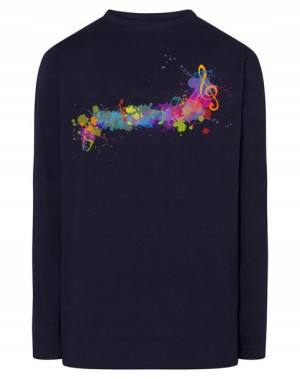 Longsleeve męski nadruk Muzyka Nutki r.5XL