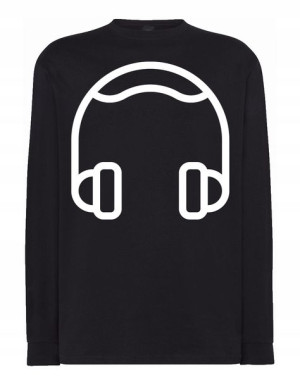 Longsleeve męski nadruk Muzyka Słuchawki r.L