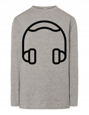 Longsleeve męski nadruk Muzyka Słuchawki r.XL