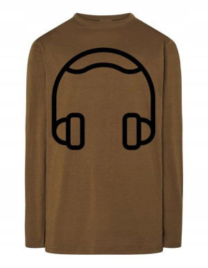Longsleeve męski nadruk Muzyka Słuchawki r.XS