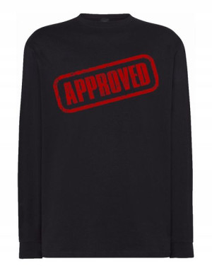 Longsleeve męski nadruk napis APPROVED r.S