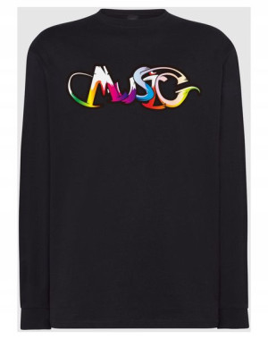 Longsleeve męski nadruk napis Music Muzyka r.XXL