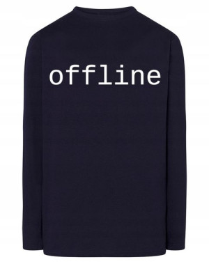 Longsleeve męski nadruk napis OFFLINE r.S