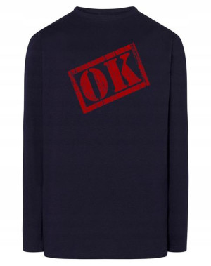 Longsleeve męski nadruk napis OK r.5XL