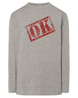 Longsleeve męski nadruk napis OK r.5XL