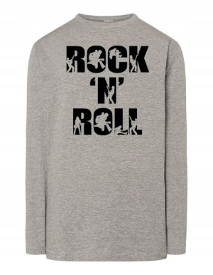 Longsleeve męski nadruk napis ROCK’n ROLL r.3XL