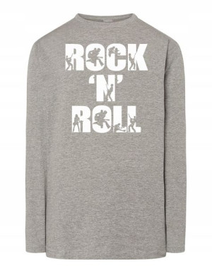 Longsleeve męski nadruk napis ROCK’n ROLL r.M