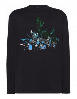 Longsleeve męski nadruk NUTKI NUTY MUZYKA r.L