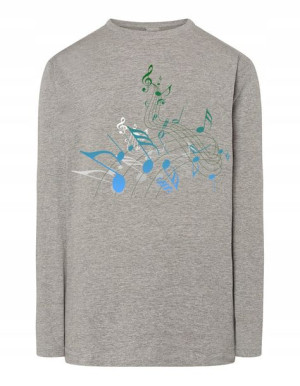 Longsleeve męski nadruk NUTKI NUTY MUZYKA r.S