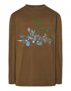 Longsleeve męski nadruk NUTKI NUTY MUZYKA r.XL