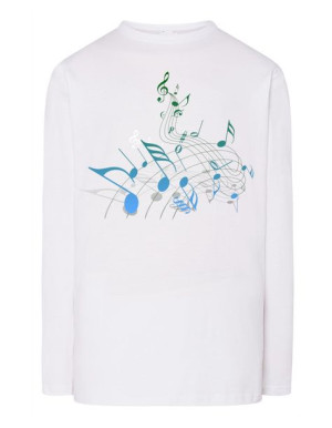 Longsleeve męski nadruk NUTKI NUTY MUZYKA r.XS
