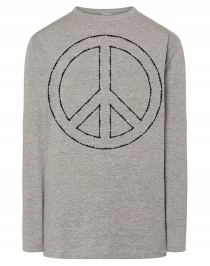 Longsleeve męski nadruk Pacyfka Znak Pokój r.XL