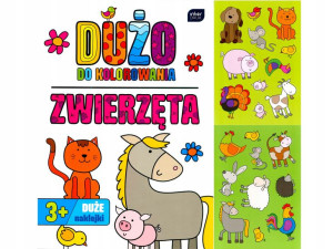 DUŻO DO KOLOROWANIA ZWIERZĘTA Kolorowanka Naklejki
