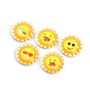 Emoji Emotki Magnes Na Lodówkę Szklany Zestaw 5szt