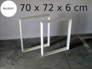 Nogi Nóżki Metalowe Stołowe Białe Szer.70 Cm Stół