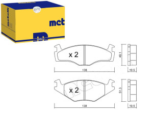 Klocki Hamulcowe Vw Seat Asymetr.19,5mm Metelli