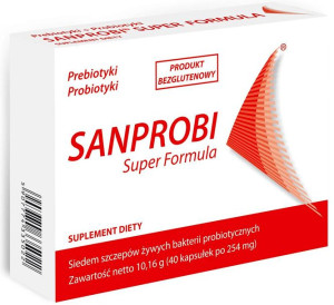 Sanprobi Super Formuła - suplement diety 40 kapsułek -  probiotyki i prebio