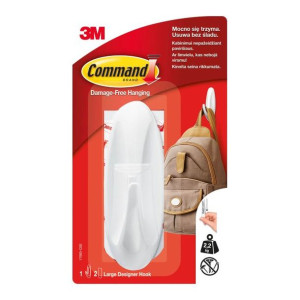 Haczyk owalny Command 3M udźwig do 2,2 kg biały