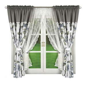 Zestaw firan HAITI 560x160 Firana Kwiaty