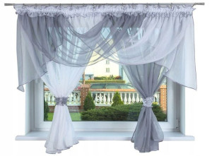 Firana Gotowa GENUA 400x150 WOAL Firanka Woda