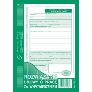 Druk Rozwiązanie Umowy O Pracę Bez Wypowiedzenia 520-3