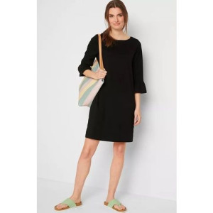 Bonprix Czarna Casualowa Sukienka Rękaw 3/4 Falbana Elastyczna 48-50 908227