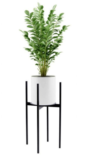 Kwietnik Metalowy Stojak Dwustronny Czarny 70cm