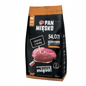 Karma sucha kota PAN MIĘSKO cielęcina kaczka 1,6kg
