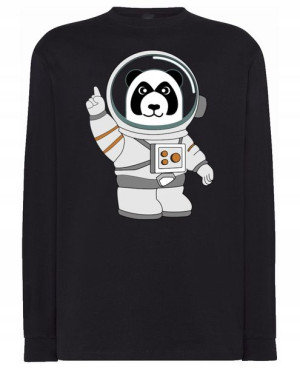 Longsleeve męski nadruk Panda Astronauta r.5XL