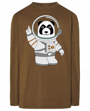 Longsleeve męski nadruk Panda Astronauta r.M