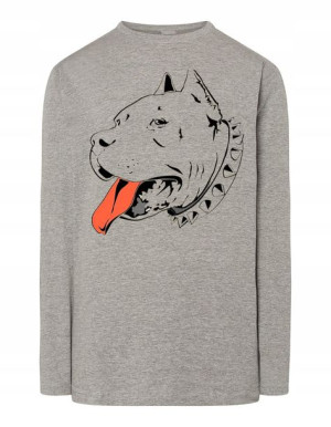 Longsleeve męski nadruk pies AMSTAF r.4XL