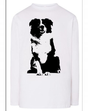 Longsleeve męski nadruk pies Border Collie r.4XL