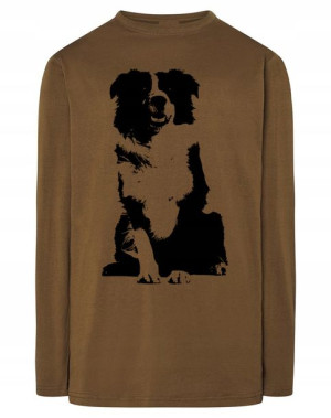 Longsleeve męski nadruk pies Border Collie r.S